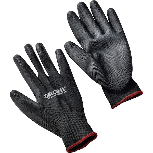 Global Industrial Coated Gloves, Nylon, Polyurethane, Black, S 708350S - main